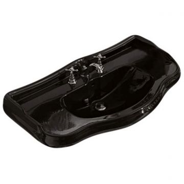 Раковина Kerasan (Керасан) Retro 100х54.5 см, 1 отверстие, цвет: черный блестящий 108304 (1шт)