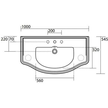 Раковина Kerasan (Керасан) Retro 100х54.5 см, 1 отверстие, цвет: черный блестящий 108304 (1шт)