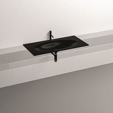 Раковина Kerasan Shape 102х52см, встраиваемая, с 1 отверстие, цвет: черный матовый 547031*1