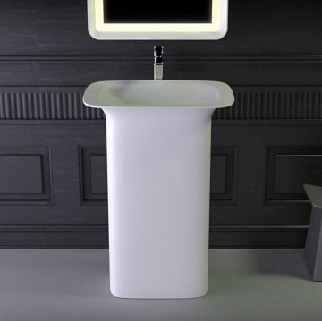 Раковина Knief (Книеф) Glam 60х45х86см, напольная, выпуск в стену, цвет: белый матовый 0600-082-01WA