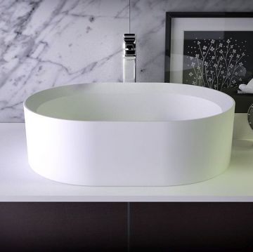 Раковина Knief (Книеф) Glow 55х40х15 см, без отверстий, накладная, без перелива, цвет: белый матовый 0600-066-01