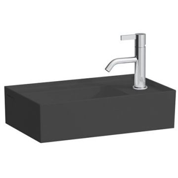 Раковина Laufen (Лауфен) Kartell 46х28х12 см, 1 отверстие, без перелива, цвет: черный глянцевый 8.1533.4.020.111.1