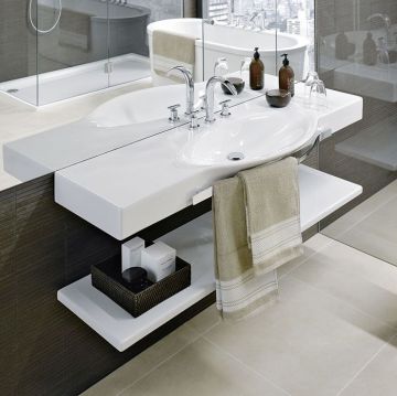 Раковина Laufen (Лауфен) Palace 150x51x11 см, 1 отверстие, подвесная/накладная, с полотенцедержателем, цвет: белый 8.1270.6.000.104.1