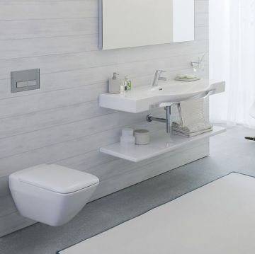 Раковина Laufen (Лауфен) Palace 150x51x11 см, 1 отверстие, подвесная/накладная, с полотенцедержателем, цвет: белый 8.1270.6.000.104.1