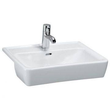 Раковина Laufen Pro A 56x44x11.5 см, полувстраиваемая, 3 отверстия, цвет: белый 8.1296.1.000.108.1