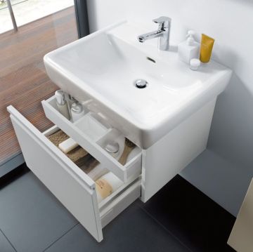 Раковина Laufen (Лауфен) Pro 55х48х11,5см, подвесная/накладная с 1 отверстие, c переливом, цвет: белый 8.1895.1.000.104.1