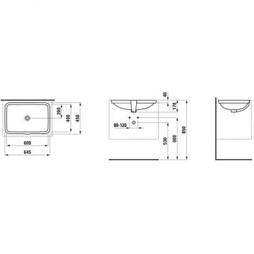 Раковина Laufen Pro 60x40x17см, без отверстий, цвет: белый 8.1196.5.000.109.1