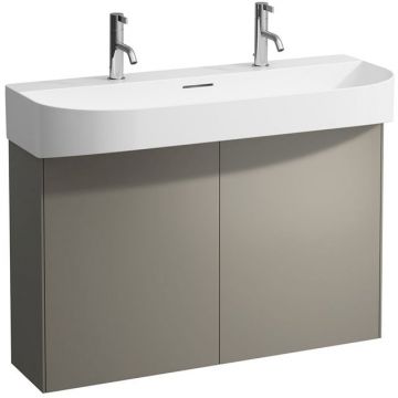 Комплект мебели с раковиной Laufen (Лауфен) Sonar, 1000x420x145 мм., с 2 отверстиями для смесителя, база под раковину 975х240х600 мм, 2 дверцы, цвет: титан 4.0548.4.034.042.1