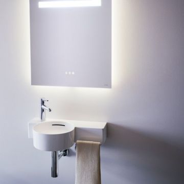 Раковина Laufen (Лауфен) VAL с полкой 55x31.5x11.5 см, с 1 отверстие, Dx, цвет: белый 8.1528.3.000.105.1