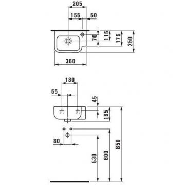 Раковина Laufen (Лауфен) Form 36х25 см, 1 отверстие, подвесная, цвет: белый 8.1667.5.000.106.1