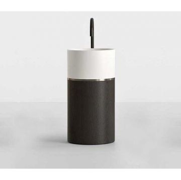 Раковина Noorth milldue (Миллдуе) edition Roma I 45х88 см, без отверстий, напольная, без перелива, с донным клапаном, цоколь Rovere nero, цвет: Platino / белый матовый 2016.B