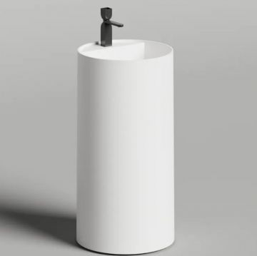 Раковина Salini (Салини) Armonia Round Top 01 напольная 45х45х90 см, с 1 отверстие, мат-л: S-Stone, цвет: белый матовый 130421TM