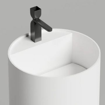 Раковина Salini (Салини) Armonia Round Top 01 напольная 45х45х90 см, с 1 отверстие, мат-л: S-Stone, цвет: белый матовый 130421TM