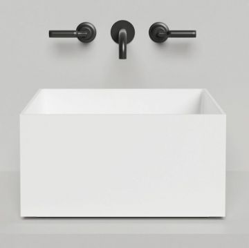 Раковина Salini (Салини) Armonia Square 02 накладная 45х45х25 см, без отверстий, мат-л: S-Stone, цвет: белый матовый 130522M
