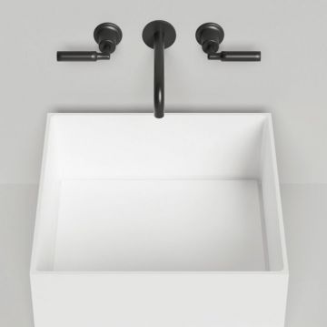 Раковина Salini (Салини) Armonia Square 02 накладная 45х45х25 см, без отверстий, мат-л: S-Stone, цвет: белый матовый 130522M