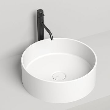 Раковина Salini (Салини) Armonia накладная 45х45х15cм, без отверстий, без перелива, S-Stone, цвет: белый матовый 130112SM