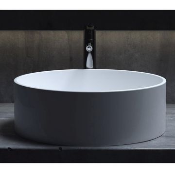 Раковина Salini (Салини) Armonia накладная 45х45х15cм, без отверстий, без перелива, S-Stone, цвет: белый матовый 130112SM