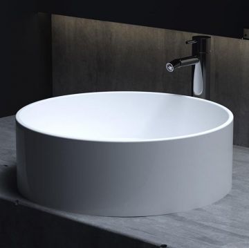 Раковина Salini (Салини) Armonia накладная 45х45х15cм, без отверстий, без перелива, S-Stone, цвет: белый матовый 130112SM