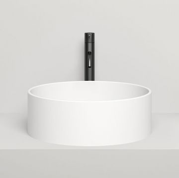 Раковина Salini (Салини) Armonia накладная 45х45х15cм, без отверстий, без перелива, S-Stone, цвет: белый матовый 130112SM