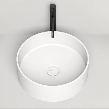 Раковина Salini (Салини) Armonia накладная 45х45х15cм, без отверстий, без перелива, S-Stone, цвет: белый матовый 130112SM