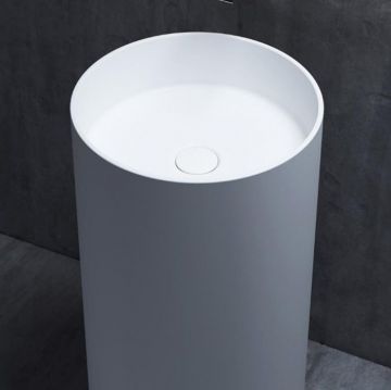 Раковина Salini (Салини) Armonia напольная 45х45х85см, материал: S-Stone, слив в пол, цвет: белый матовый 130111SM/ слив в пол