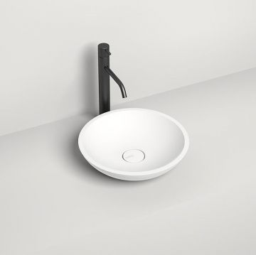 Раковина Salini (Салини) Callista накладная 37х37х8.5cм, без отверстий, без перелива, S-Stone, цвет: белый матовый 1101205SM