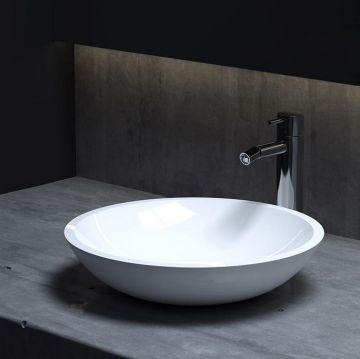 Раковина Salini (Салини) Callista накладная 37х37х8.5cм, без отверстий, без перелива, S-Stone, цвет: белый матовый 1101205SM