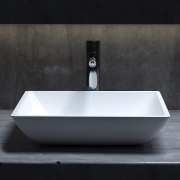 Раковина Salini (Салини) Callista накладная 38х38х8.5cм, без отверстий, без перелива, S-Sense, цвет: белый глянцевый 1101108G