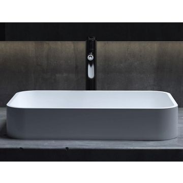 Раковина Salini (Салини) Callista накладная 54.5х34.5х10cм, без отверстий, без перелива, S-Sense, цвет: белый глянцевый 1101104G