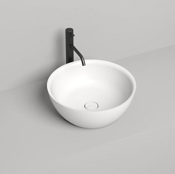 Раковина Salini Alda 02 42.5х42.5х15.5 см, накладная, без отверстий, S-Sense, цвет: белый 1102110G