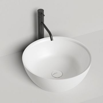 Раковина Salini Gloria накладная 42.5х42.5х15.5 см, без отверстий, без перелива, S-Stone, цвет: белый матовый 1102210M