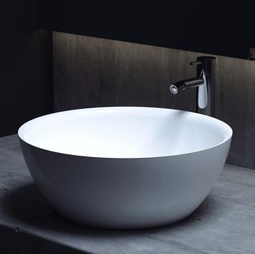 Раковина Salini Gloria накладная 42.5х42.5х15.5 см, без отверстий, без перелива, S-Stone, цвет: белый матовый 1102210M