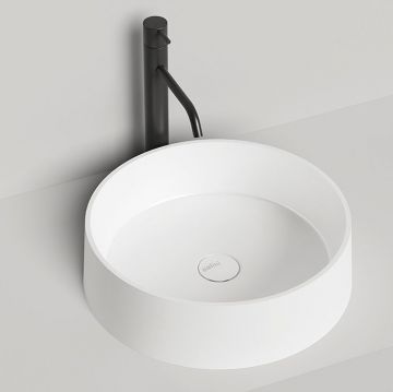 Раковина Salini (Салини) Gloria накладная 44х44х12.5cм, без отверстий, без перелива, S-Stone, цвет: белый матовый 1102201M