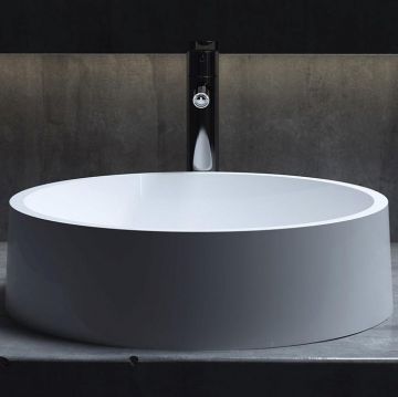 Раковина Salini (Салини) Gloria накладная 44х44х12.5cм, без отверстий, без перелива, S-Stone, цвет: белый матовый 1102201M