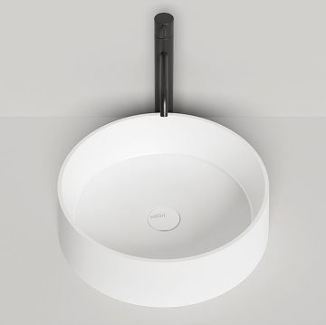 Раковина Salini (Салини) Gloria накладная 44х44х12.5cм, без отверстий, без перелива, S-Stone, цвет: белый матовый 1102201M