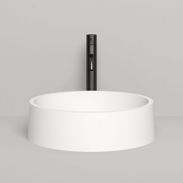 Раковина Salini (Салини) Gloria накладная 44х44х12.5cм, без отверстий, без перелива, S-Stone, цвет: белый матовый 1102201M