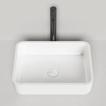 Раковина Salini (Салини) Gloria накладная 48х38х12cм, без отверстий, без перелива, S-Stone, цвет: белый матовый 1102209M