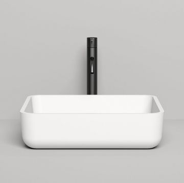 Раковина Salini (Салини) Gloria накладная 48х38х12cм, без отверстий, без перелива, S-Stone, цвет: белый матовый 1102209M