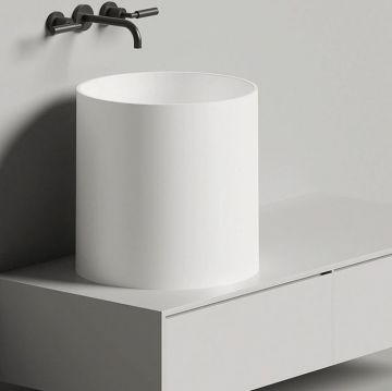 Раковина Salini (Салини) Armonia 04 накладная 46хh45cм, без отверстий, материал: S-Stone, цвет: белый матовый 130118M