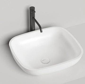 Раковина Salini Gloria накладная 49.5х44.5х15 см, без отверстий, без перелива, S-Stone, цвет: белый матовый 1102208M