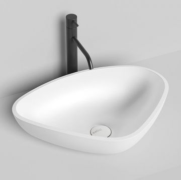 Раковина Salini (Салини) Gloria накладная 56.4х39.5х16.5cм, без отверстий, без перелива, S-Stone, цвет: белый матовый 1102206M