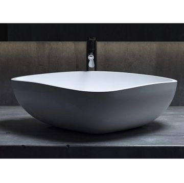 Раковина Salini (Салини) Gloria накладная 56.4х39.5х16.5cм, без отверстий, без перелива, S-Stone, цвет: белый матовый 1102206M