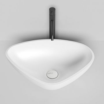 Раковина Salini (Салини) Gloria накладная 56.4х39.5х16.5cм, без отверстий, без перелива, S-Stone, цвет: белый матовый 1102206M