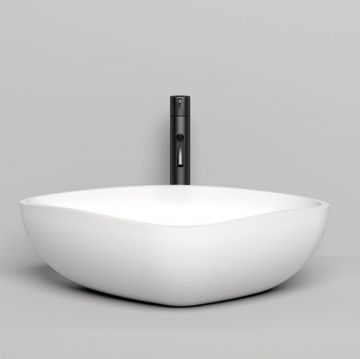 Раковина Salini (Салини) Gloria накладная 56.4х39.5х16.5cм, без отверстий, без перелива, S-Stone, цвет: белый матовый 1102206M