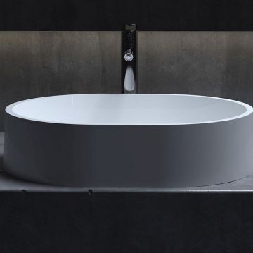 Раковина Salini (Салини) Gloria накладная 56х44х12.5cм, без отверстий, без перелива, S-Stone, цвет: белый матовый 1102211M