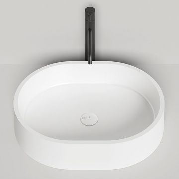 Раковина Salini (Салини) Gloria накладная 56х44х12.5cм, без отверстий, без перелива, S-Stone, цвет: белый матовый 1102211M