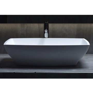 Раковина Salini (Салини) Gloria накладная 60х38х15cм, без отверстий, без перелива, S-Stone, цвет: белый матовый 1102204M