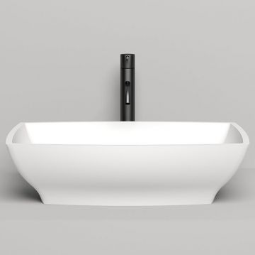 Раковина Salini (Салини) Gloria накладная 60х38х15cм, без отверстий, без перелива, S-Stone, цвет: белый матовый 1102204M