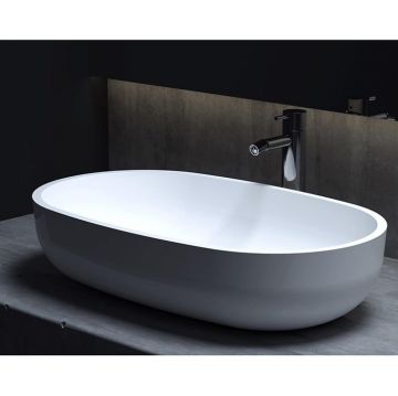 Раковина Salini (Салини) Gloria накладная 64х38.5х14.5cм, без отверстий, без перелива, S-Stone, цвет: белый матовый 1102205M