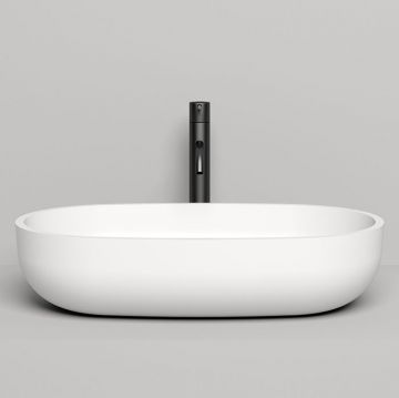 Раковина Salini (Салини) Gloria накладная 64х38.5х14.5cм, без отверстий, без перелива, S-Stone, цвет: белый матовый 1102205M